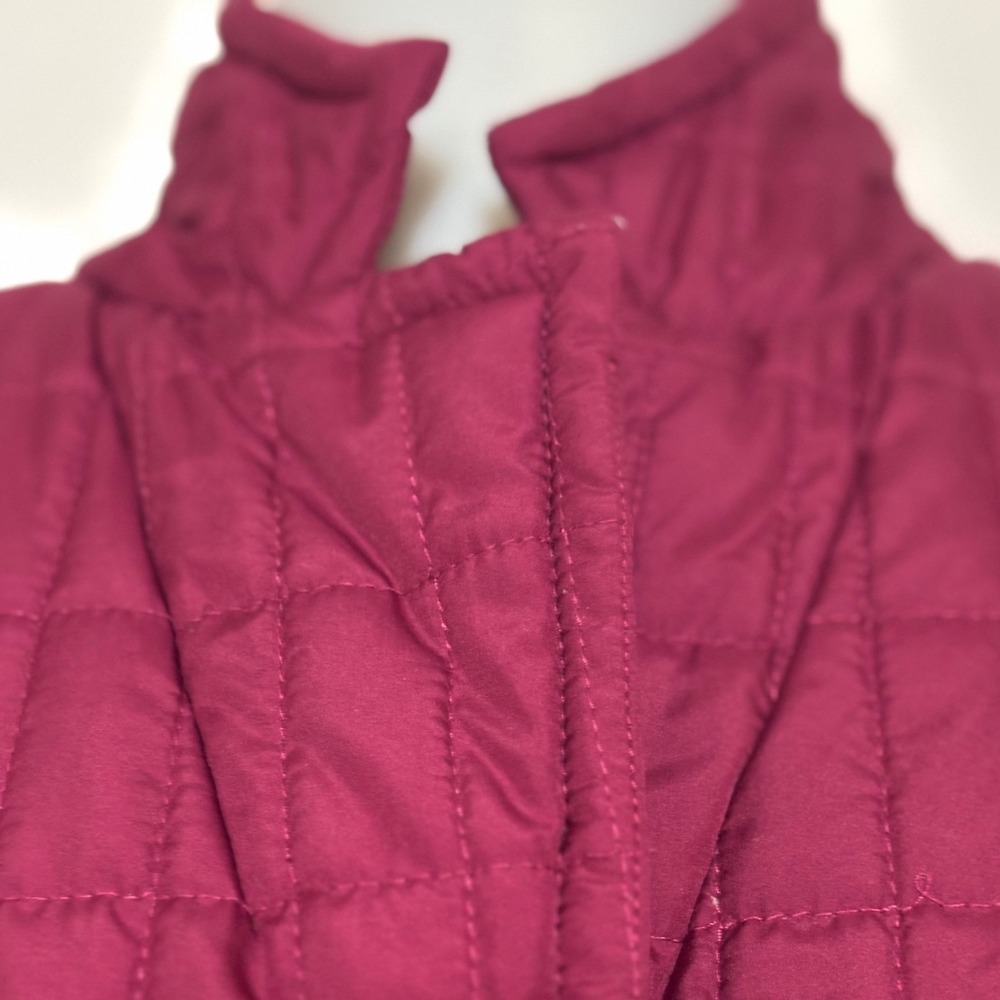 Charter Club Quilted Jacket Women 2X Burgundy Button Front Excellent Preowned